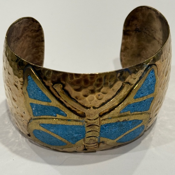 🦋 Magical Artisan Butterfly Cuff – Handmade Bronze Beauty from Mexico 🇲🇽❤️🦋🦋 - Picture 10 of 14